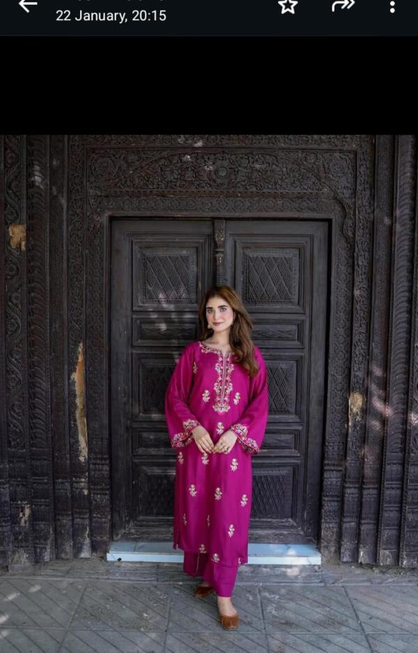 Magenta Stitched Winter 2-Piece Suit - Image 6