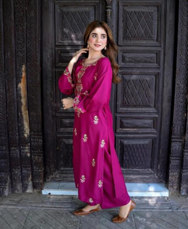 Magenta Stitched Winter 2-Piece Suit - Image 7