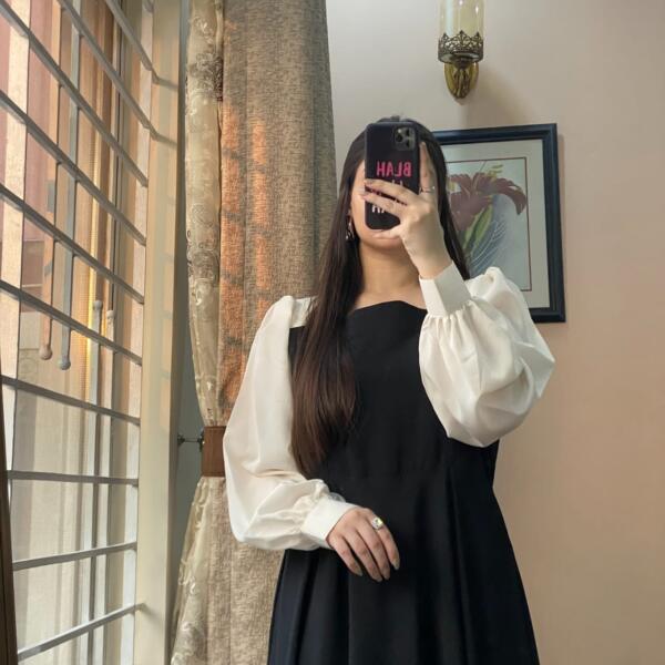 Chiffon-BLACK AND WHITE LOVE LONG MAXI - Image 2