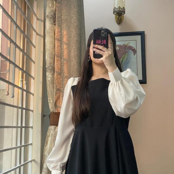 Chiffon-BLACK AND WHITE LOVE LONG MAXI - Image 3