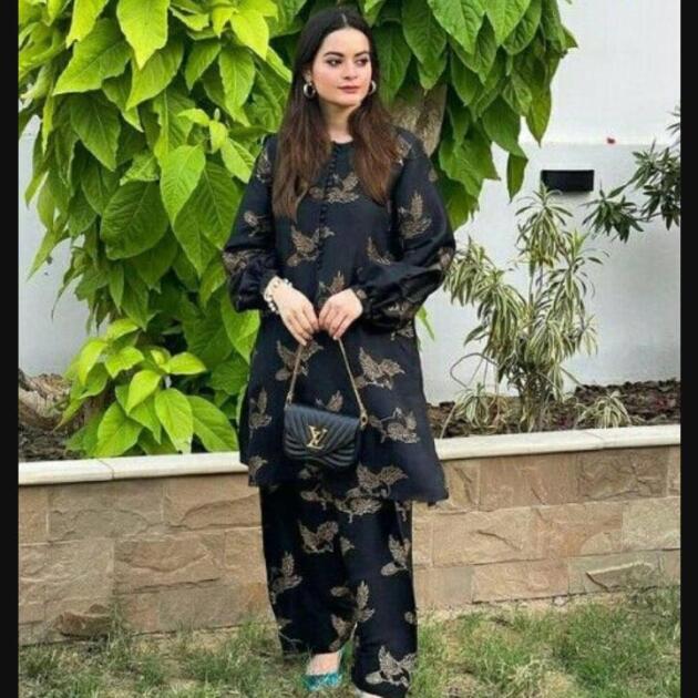 Stitched Summer Printed Suit 2Pcs