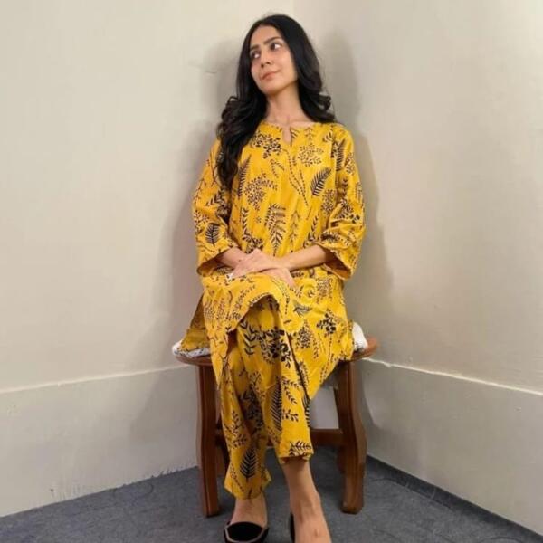 Stitched 2Pcs Summer Printed Suit - Image 3