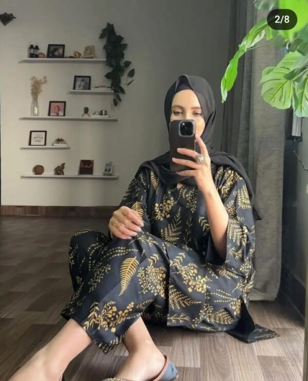 Stitched 2Pcs Summer Printed Suit - Image 4