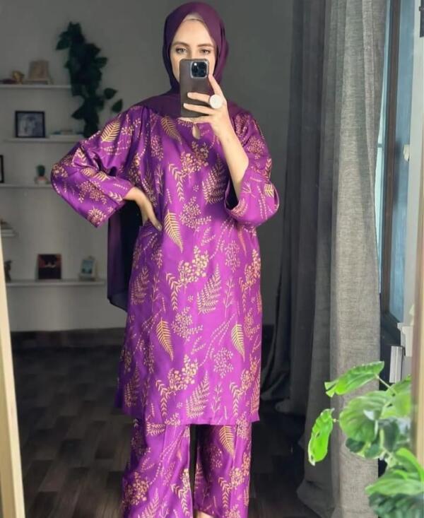 Stitched 2Pcs Summer Printed Suit