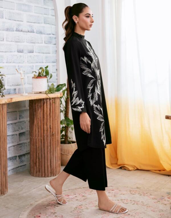 Linen 2pc... Embroidery shirt  Plain trouser - Image 7