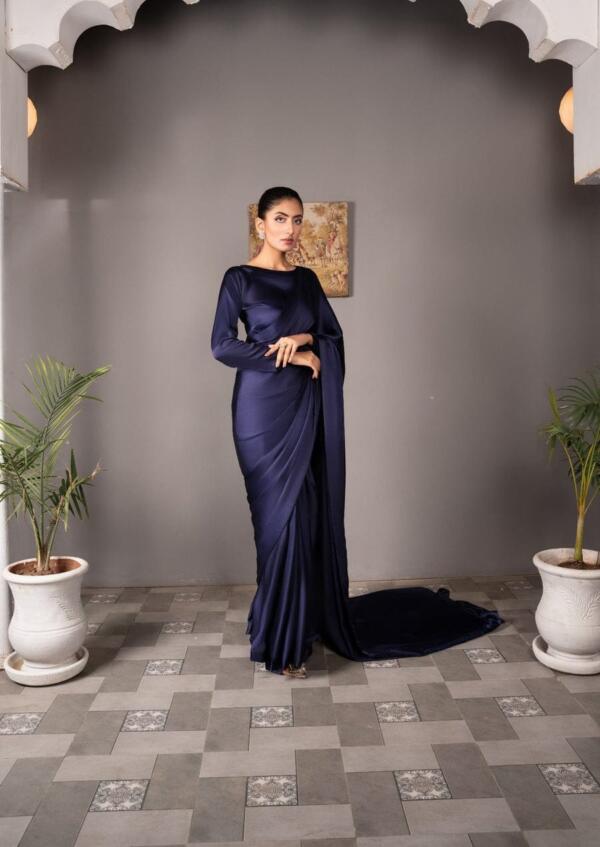 Navy Blue Silk Saree