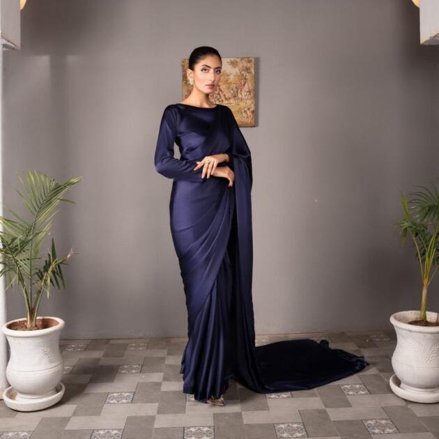 Navy Blue Silk Saree