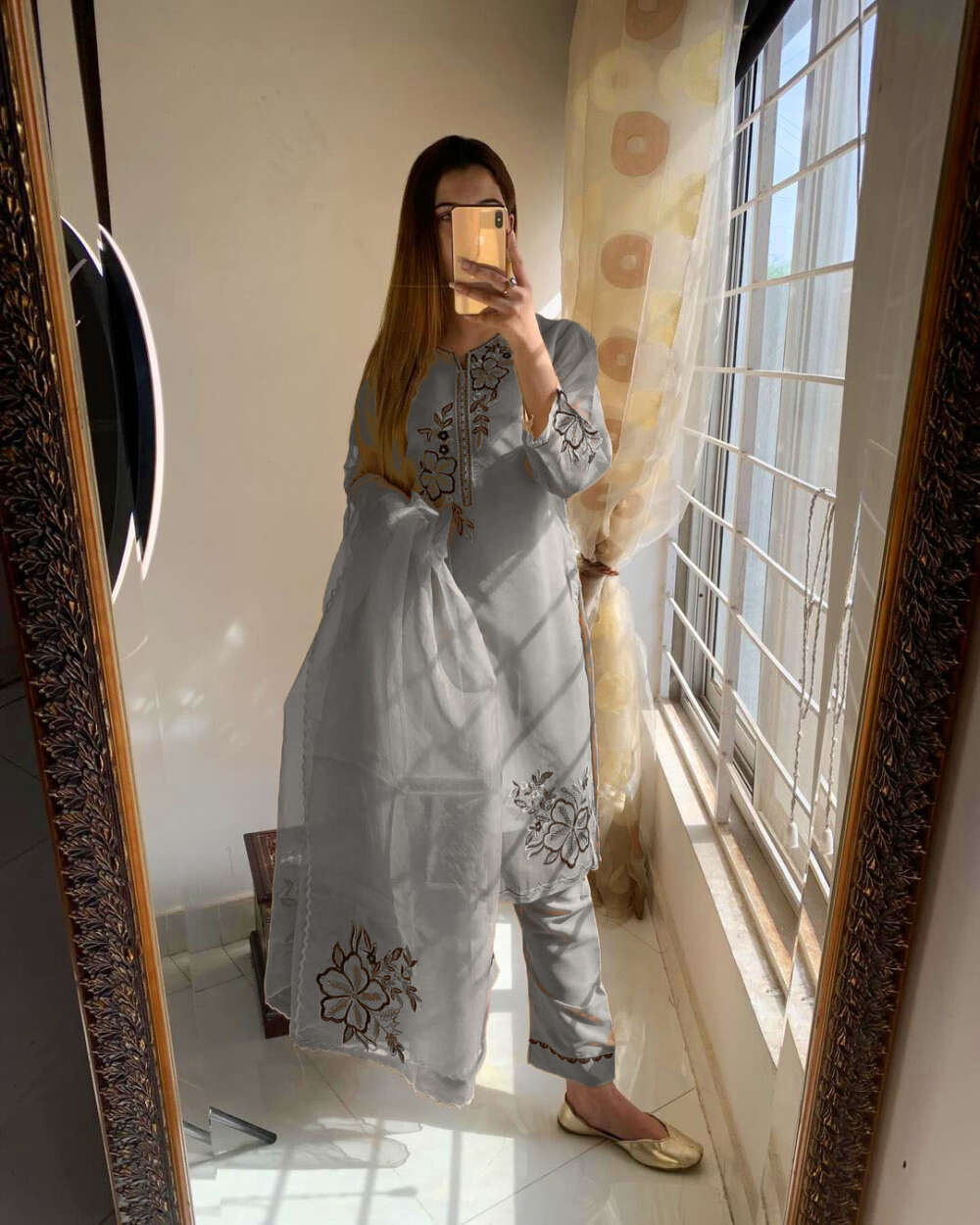 Neck, Cut work Daman, Sleeves Embroiderd with Embroidered Dupatta and Trouser 3PCs