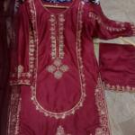 Sequence Embroidered on Shirt, Sleeves with Embroidered Trouser 3PCs - Image 11