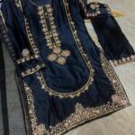 Sequence Embroidered on Shirt, Sleeves with Embroidered Trouser 3PCs - Image 8