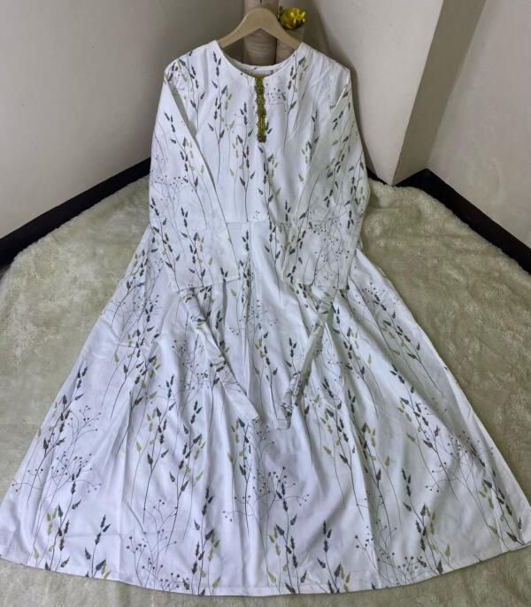 Printed Malai lawn maxi - Image 5