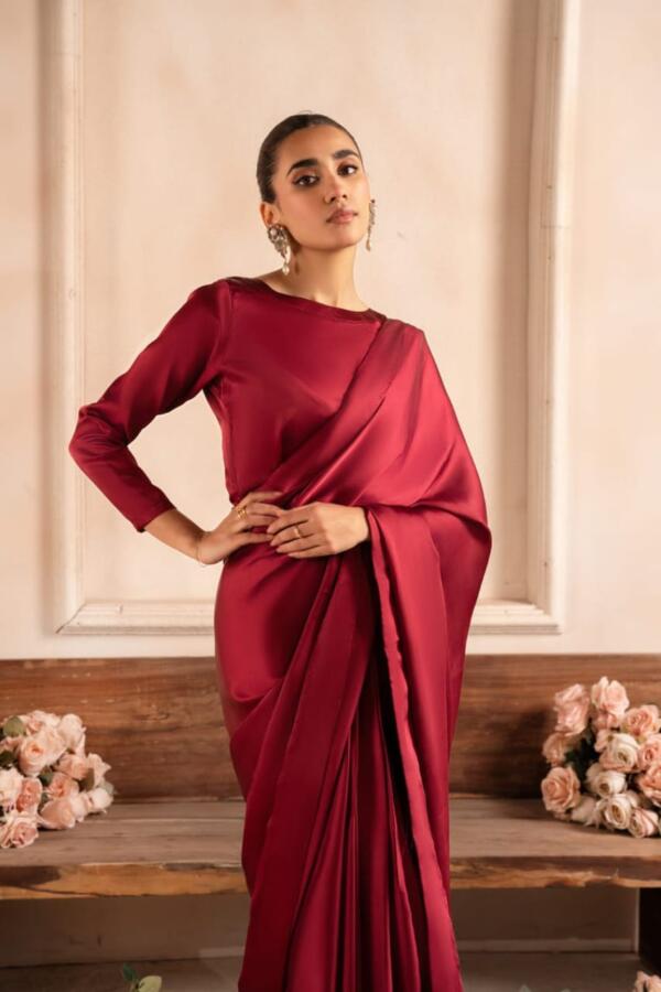 Red Silk Saree - Image 5