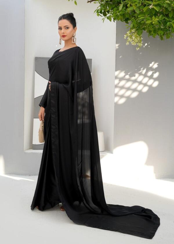 Black Silk Saree - Image 2
