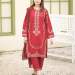 Sequence Embroidered on Shirt, Sleeves with Embroidered Trouser 3PCs - Image 6
