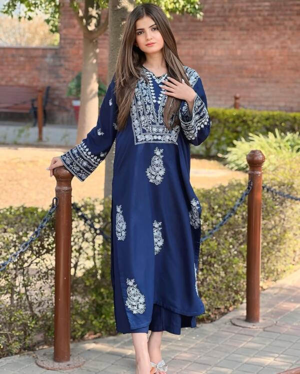 SUMMER COLLECTION  DAZZEL LONG LENGTH EMBROIDERY 2PC - Image 6