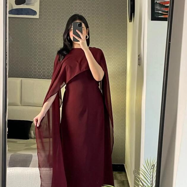 Cap Shawl with long body fitted Maxi